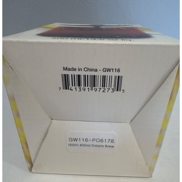 Rishi Teaware Simple Brew Loose Leaf Teapot 400 ML Glass NEW in Box MSRP $30 - Picture 3 of 7